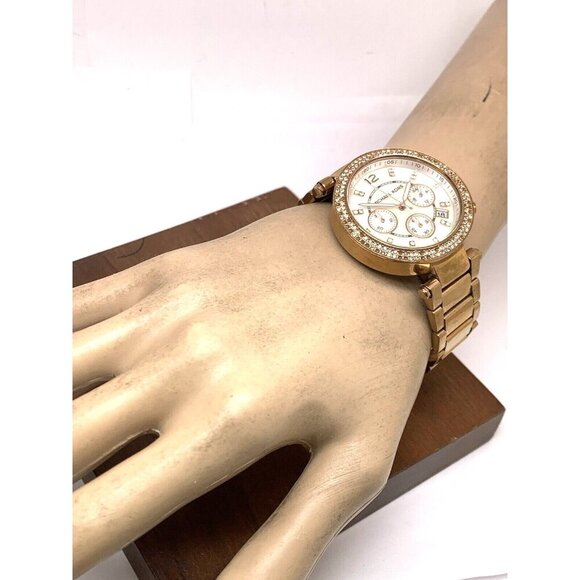 Michael Kors Women's Watch MK5491 Parker Quartz Chronograph Rose Gold Steel USED - Picture 4 of 14